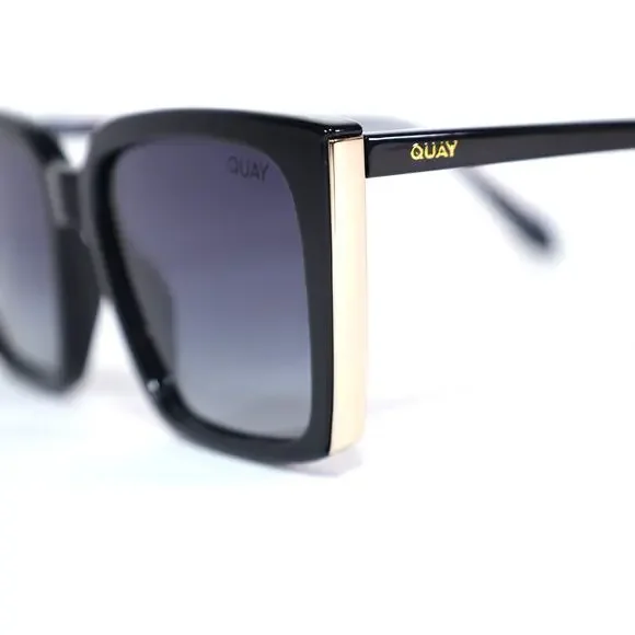Quay Australia FRONT COVER Square Polarized Sunglasses - Black / Smoke - NWT Quay Australia FRONT COVER Square Polarized Sunglasses  main image 4